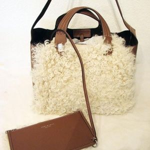 rory shearling mini tote